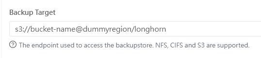 longhorn target url format