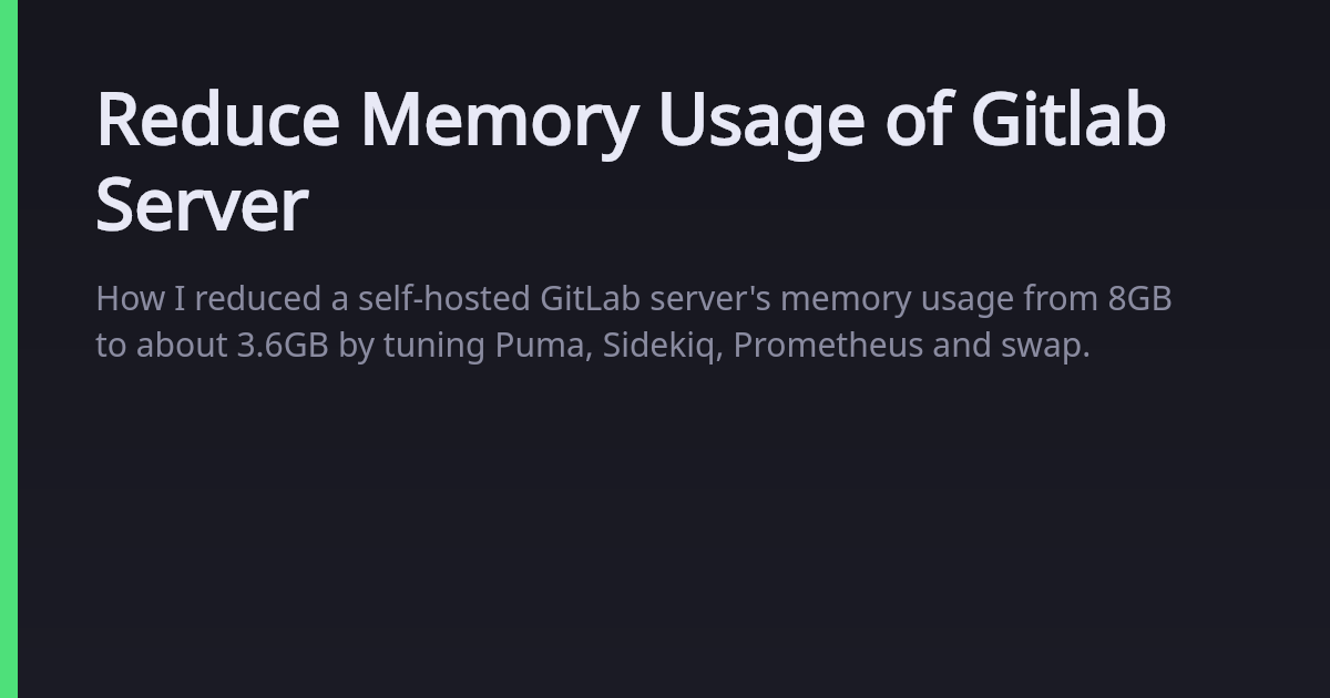 Reduce Memory Usage of Gitlab Server · João Rocha